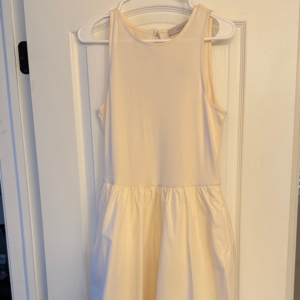 LOFT Cream Casual Women's Dress